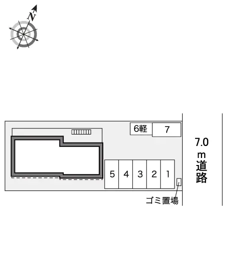 ★手数料０円★函館市鍛治１丁目　月極駐車場（LP）